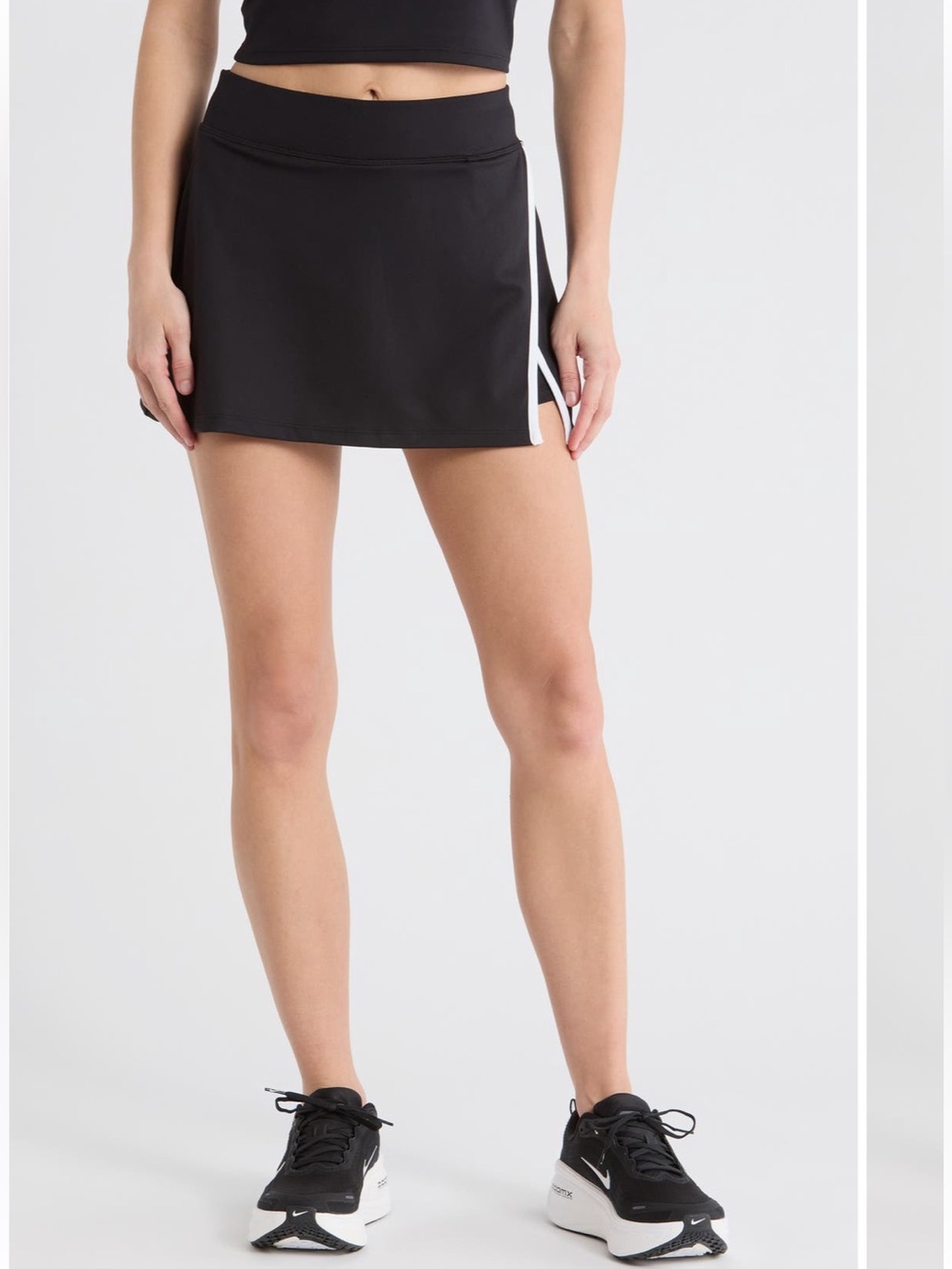 Zella Black Athletic Skort with White Side Stripe
